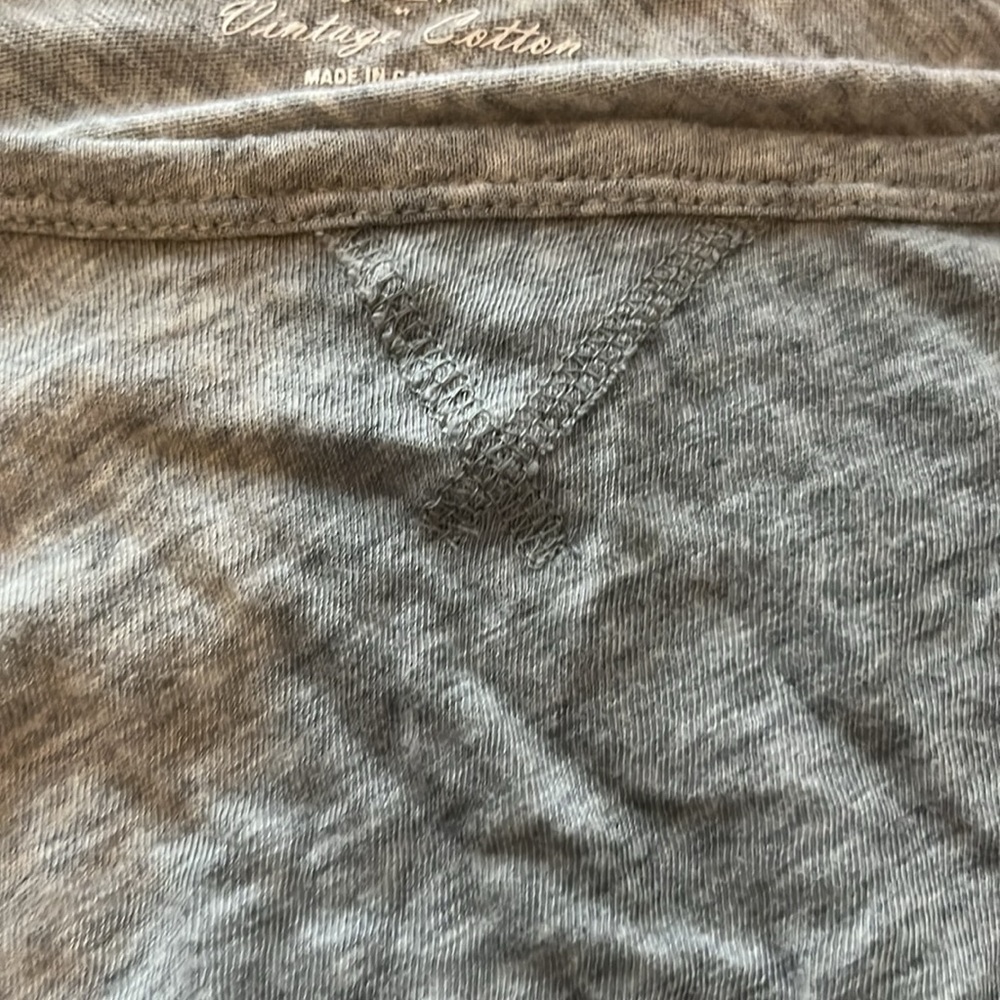 J. Crew Heather Grey Vintage Cotton 3/4 Sleeve Shirt - Picture 3 of 4